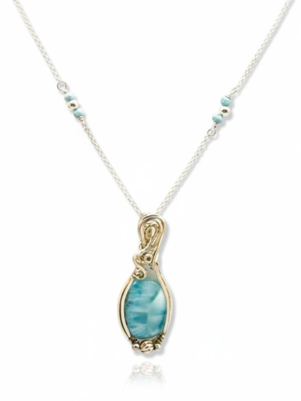 RARE NATURAL LARIMAR • HANDMADE STERLING SILVER • ONE-OF-A-KIND